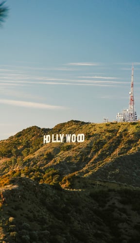 The Hollywood sign on a sunny hillside in Los Angeles